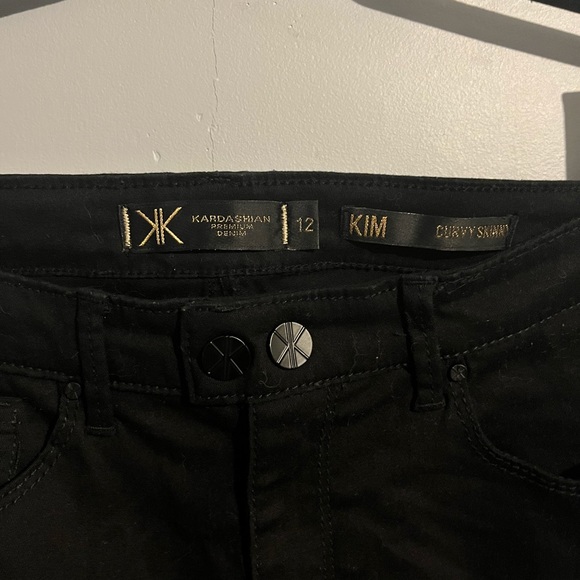 Kardashian Kollection Kim curvy skinny black jeans size 12 faux leather kovet - Picture 4 of 7